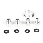[TEAM LOSI] Engine Mount Spacer & Clutch Mount, AL, Slvr: MTXL