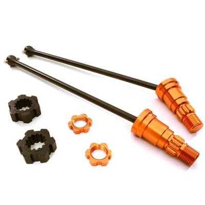 [�˾���ũ] C27070ORANGE [INTEGY] Universal Drive Shafts w/ Stub Axles (2) for Traxxas X-Maxx 4X4 �ɼ�
