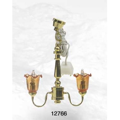 [˾ũ] BA12766 [Artesania-Latina] BA12766 1/12 LUCES LAMPARA TECHO 2 TULIPAS AMARILLAS B/C(鸮)