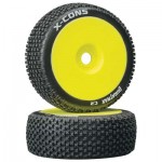 [DURATRAX] Duratrax 1/8 X-Cons Buggy Tire C2 Mounted Yellow (2)