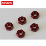 [KYOSHO] Nut(M3x2.4)(Aluminum/Red/5pcs)