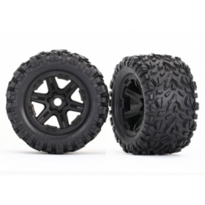 [˾ũ] AX8672 [Traxxas] AX8672 Tires & wheels,assmbl,glued (black,Talon