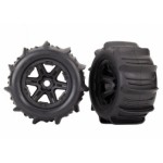 [Traxxas] AX8674 Tires & wheels,asmbl,glued (black 3.8