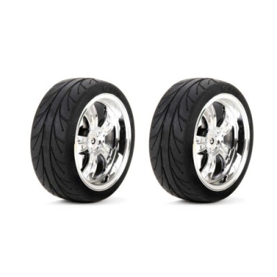 [˾ũ] LOS43038 [TEAM LOSI] Mounted FR 5-Spoke Wheel Tire 54x26mm Chrome (2)