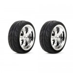 [TEAM LOSI] Mounted FR 5-Spoke Wheel Tire 54x26mm Chrome (2)