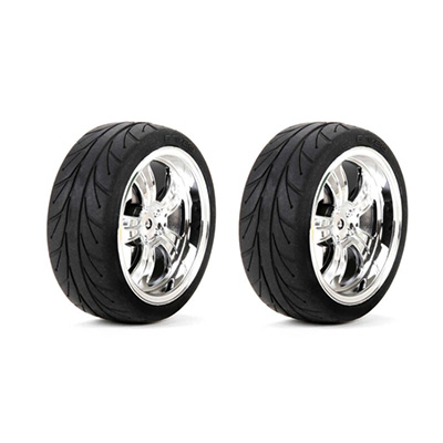 [˾ũ] LOS43039 [TEAM LOSI] Mounted RR 5-Spoke Wheel Tire 54x30mm Chrome (2)