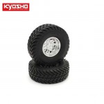 [KYOSHO] Complete Chrome Wheel �� Tire Set (2pcs)