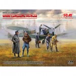 [ICM] BICMDS4801 1/48 WWII Luftwaffe Airfield Messerschmitt BF109F-4, Hs 126 B-1, German Luftwaffe Pilots and Ground Personnel 7 figures