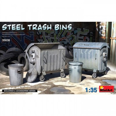 [�˾���ũ] BE35636 [Miniart] BE35636 1/35 Steel Trash Bins