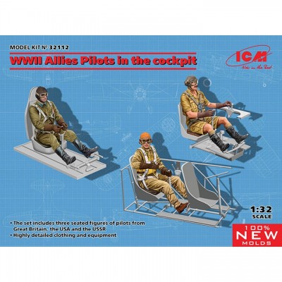 [�˾���ũ] BICM32112 [ICM] BICM32112 1/32 WW II Allies Pilot - British,US,Soviet