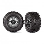 [Traxxas] AX9072 Tires/wheels, assembled, glued (black chrome 2.8 wheels, Sledgehammer tires, foam inserts
