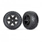 [Traxxas] AX6768 Tires & wheels, assembled, glued (2.8) (RXT black wheels, Anaconda tires, foam inserts)