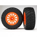 [Traxxas] AX7473A Tires , wheels, assembled, glued (orange wheels, gravel pattern tires, foam inserts)