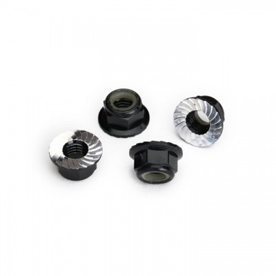 [˾ũ] AX8447A [Traxxas] AX8447A Nuts, 5mm flanged nylon locking (aluminum, black-anodized, serrated) (4)