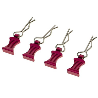 [˾ũ] DTEL01071B [DETAILS TECH] ( ׸ ٵ Ŭ) Pro Aluminum Easy Pull 1/10 ~ 1/8 RC Car Body Shell Clips 4pcs/set (Pink)