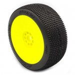 [AKA] 1/8 P1 Super Soft Long Wear Pre-Mounted Tires, Yellow EVO Wheels (2): Buggy