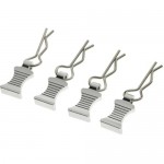 [DETAILS TECH] ( ׸ ٵ Ŭ) Pro Aluminum Easy Pull 1/10 ~ 1/8 RC Car Body Shell Clips 4pcs/set (Silver)