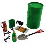 [DETAILS TECH] ( Ǽ) Oil Tank Extinguisher Nos Bottle Shovel Set for 1/10 RC Crawler