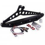 [DETAILS TECH] Rear Bumper with Light for TRX-4 1/10 RC Crawler Car Parts (Black)