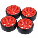 [DETAILS TECH] (4PC, Ѵ) 1/10 Drifting Car Wheel Set (Red)