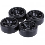 [DETAILS TECH] (4PC, Ѵ) 1/10 Drifting Car Wheel Set (Black)