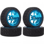 [DETAILS TECH] (4PC, Ѵ, Ż ) 1/10 On Road Blue Alu Drifting Car Wheels Rubber Tyres 4pcs/set (Green)