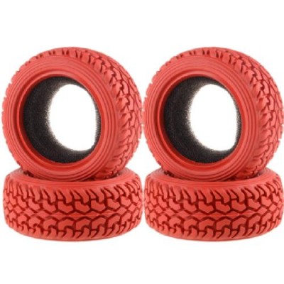 [˾ũ] DTOW03012C [DETAILS TECH] (4PC, Ѵ) 1/10 On Road Rubber Pull Tyres 4pcs/set (Red)