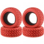 [DETAILS TECH] (4PC, Ѵ) 1/10 On Road Rubber Pull Tyres 4pcs/set (Red)