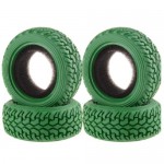 [DETAILS TECH] (4PC, Ѵ) 1/10 On Road Rubber Pull Tyres 4pcs/set (Green)