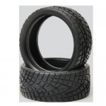 [DETAILS TECH] (4PC, Ѵ) 1/10 On Road Black Series Rubber Pull Tyres 4pcs/set (Cross Line)