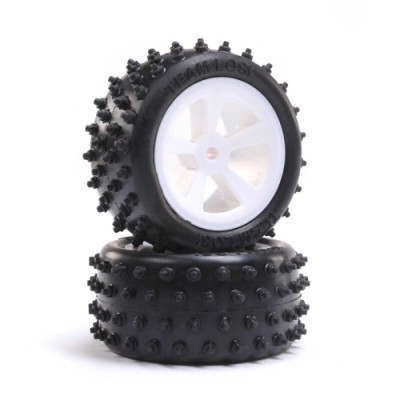 [˾ũ] LOS41024 [TEAM LOSI] 4 Row Rear Tires, Mounted, White (2): Mini JRX2
