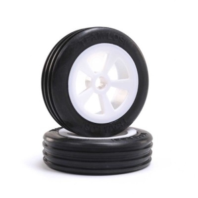[˾ũ] LOS41021 [TEAM LOSI] Rib Front Tires, Mounted, White (2): Mini JRX2