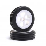 [TEAM LOSI] Rib Front Tires, Mounted, White (2): Mini JRX2