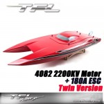 TFL RED Fight Cat 865mm Rc Boat Twin Drive (4082 2200KV Motor 180A ESC x 2set)