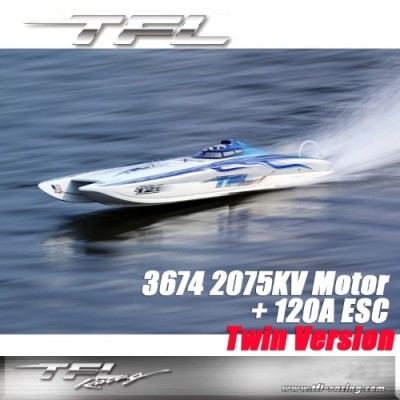 ¾Ë¾¾¹ðÅ© TFL Zonda Rc Boat : White & Blue : Twin Drive V2 (3674 2075KV Motor 120A ESC x 2set)