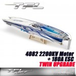 TFL Genesis Rc Boat : White & Blue : Twin Drive V4 (4082 2200KV Motor 180A ESC x 2set)