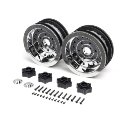 �˾���ũ LOS44005 [TEAM LOSI] D&D Mega Truck Wheel, Chrome (2): LMT Mega