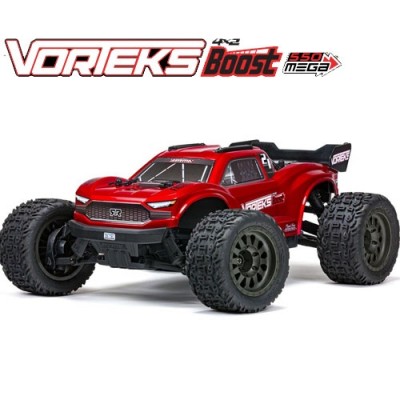 [˾ũ] ARA4105V4T1 [ARRMA] 1/10 VORTEKS 4X2 BOOST MEGA 550 Brushed Stadium Truck RTR, Red