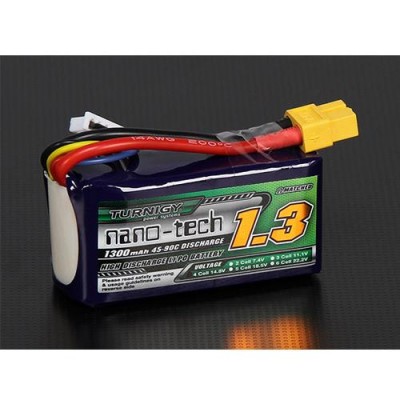 [�˾���ũ] N1300.4S.45 [TURNIGY] nano-tech 14.8V 1300mAh 45C ��Ƭ������ ���͸�