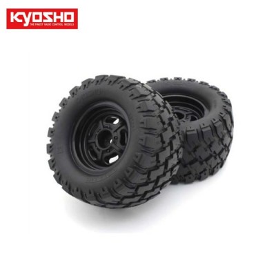 [˾ũ] KYKBTH001BK [KYOSHO] Gluedtirewheel(MAD WAGON VE/Black/2pcs)