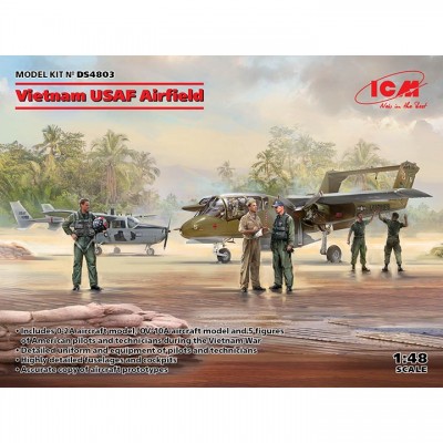 [�˾���ũ] BICMDS4803 [ICM] BICMDS4803 1/48 Vietnam USAF Airfield - Ground crew, Pilot, O-2A, OV-10A