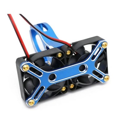 [˾ũ] C31247BLUE [INTEGY] Alloy Mount 40x40mm Twin Cooling Fan for X-Maxx, Arrma 1/5 & Motor 48-57mm OD C31247BLUE