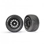 [Traxxas] AX7872 Tires and wheels,assembled,glued-XRT Race black wheels,Gravix tires,foam inserts-left,right