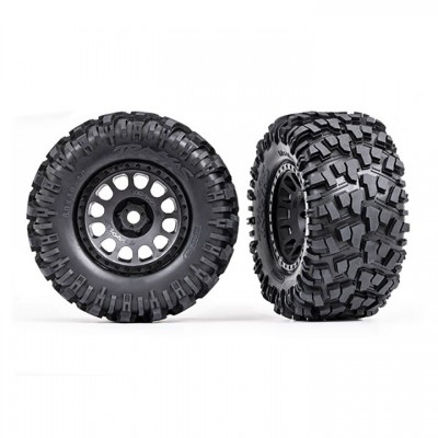 [�˾���ũ] AX7875 [Traxxas] AX7875 Tires and wheels,assembled,glued-XR Race black wheels,Maxx AT tires,foam inserts-left,right
