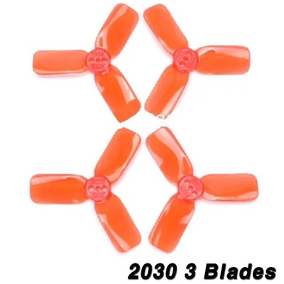 [�˾���ũ]  [DYS] 2030 1.5mm Hole 2 Inch 3 Blade For 1102 1104 1105 Motor (Red) - 4 Pair