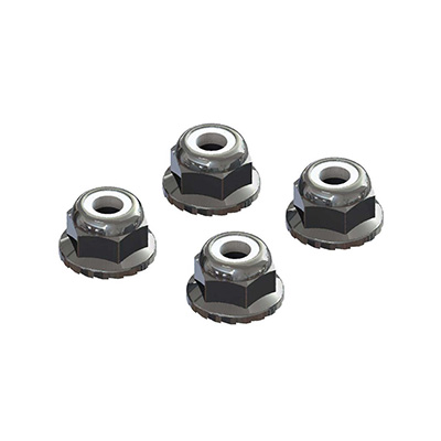 [˾ũ] ARAC9699 [ARRMA] AR708008 Flanged Nyloc Locknut 4mm Silver (4)