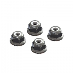 [ARRMA] AR708008 Flanged Nyloc Locknut 4mm Silver (4)