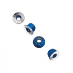 [Axial] AXA1046 Wheel Nut M4 Serrated Blue (4)