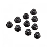 [Axial] AX31250 Serrated Nylon Lock Nut Black 4mm (10)