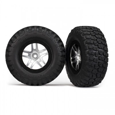 [�˾���ũ] AX6873X [Traxxas] AX6873X Tires/wheels, assembled, glued (S1 ultra-soft off-road racing compound) (SCT Split-Spoke satin chrome, black beadlock style wheels, BFG Mud-Terrain tires, foam inserts) (2) (4WD front/rear, 2WD rear only)